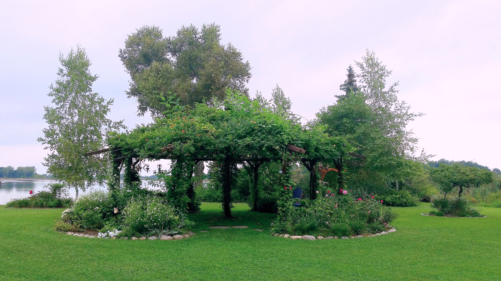 Couples like the lake as the backdrop